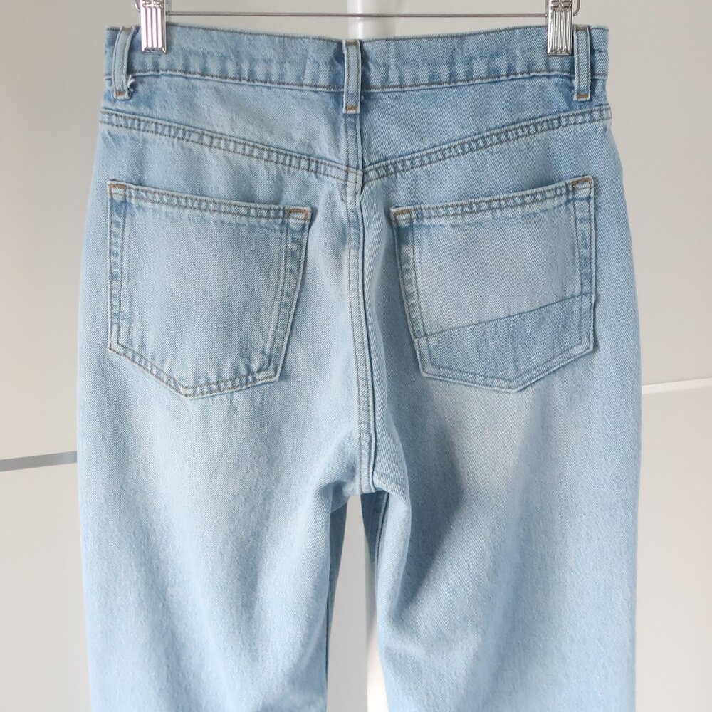 Reformation Cynthia High Rise Straight Leg Patch Jeans Tahoe Light Wash 26 - Picture 9 of 16